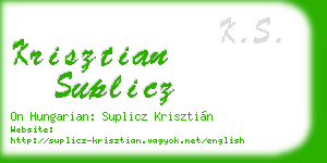 krisztian suplicz business card