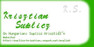 krisztian suplicz business card